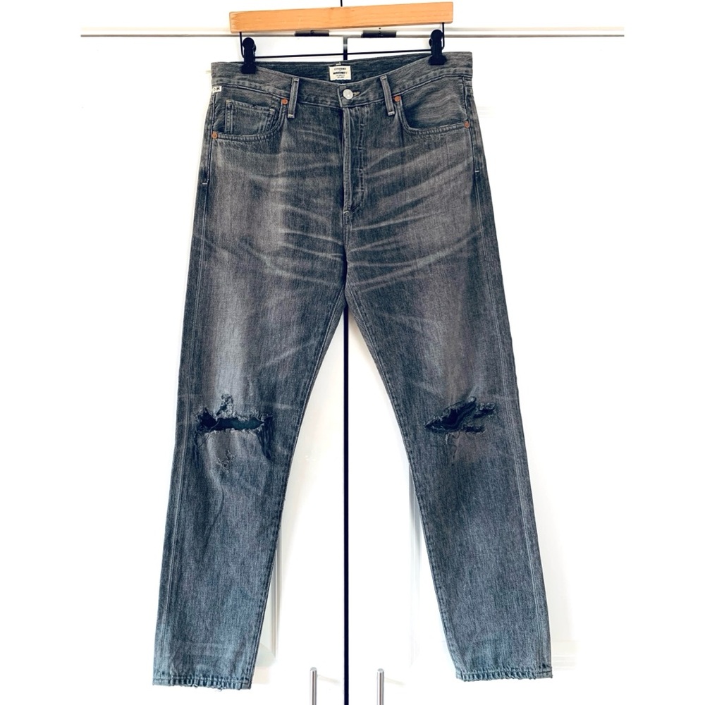 Citizens of Humanity Liya Jeans Straight Leg Crop Distressed Denim Size 29